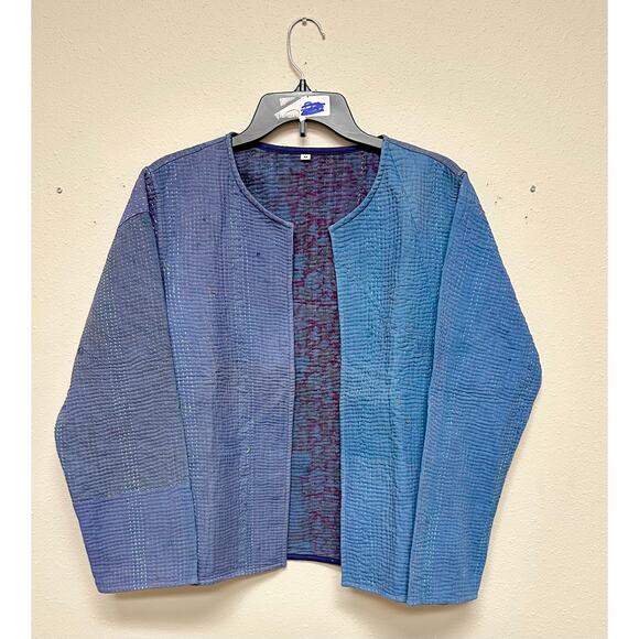 Blink Buy Women Indigo Blue Kantha Handwoven Jacket